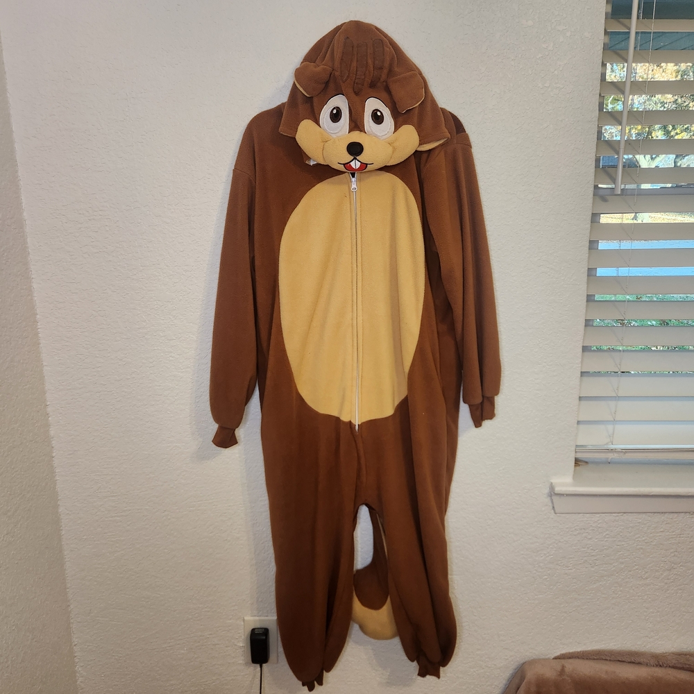 Brown squirrel Onesie Costume size S Adult Unisex Novelty Union Suit - Picture 2 of 14